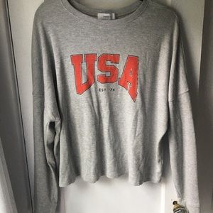 Cropped USA long sleeve